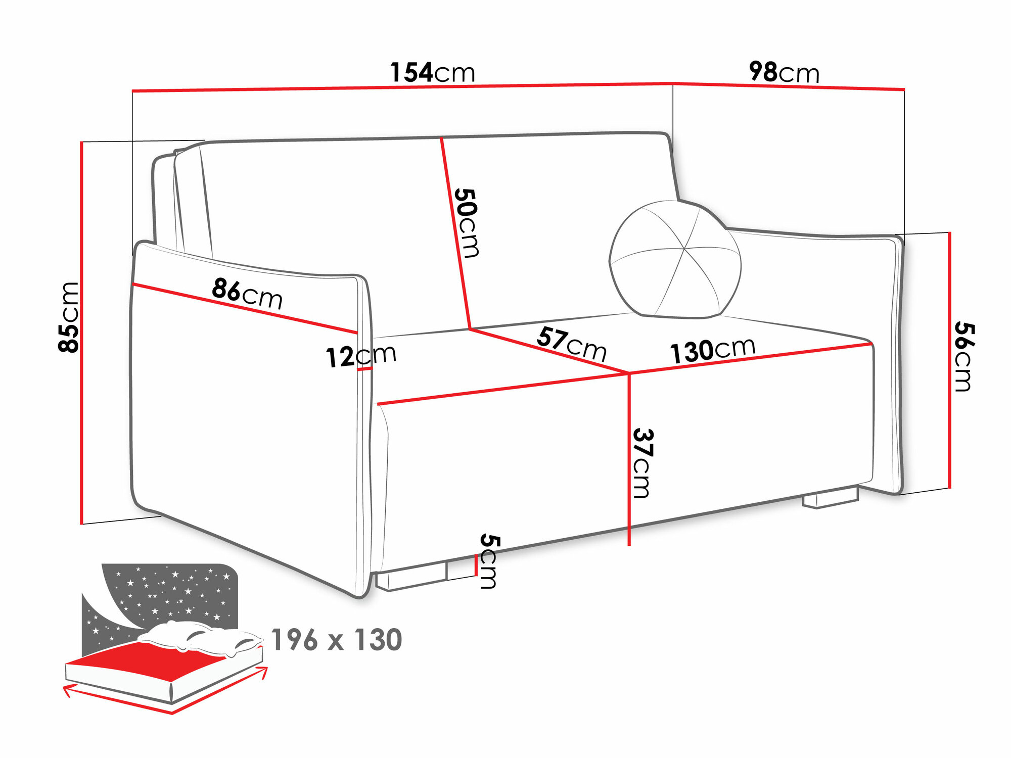 Sovesofa Columbus 220 (Soul 4)