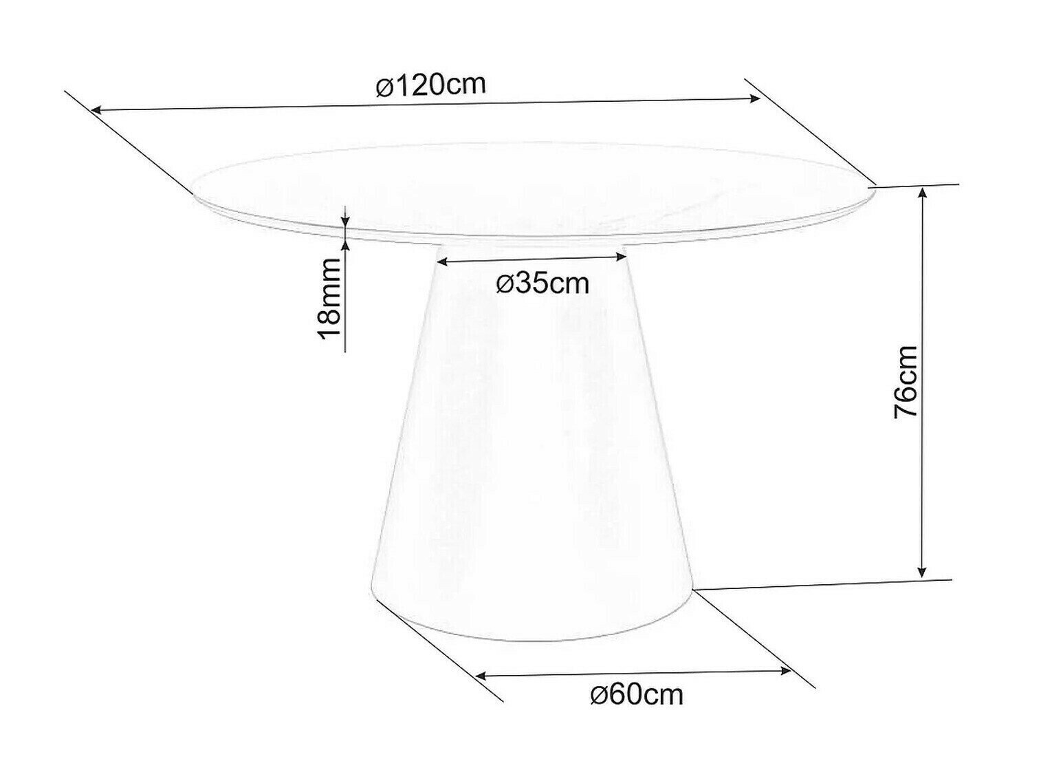 Bord Detroit 137 (Egetræ + Sort)