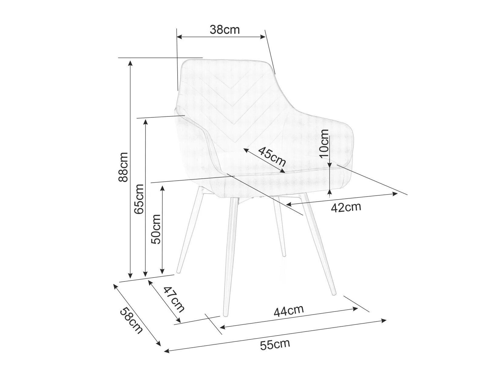 Stol Detroit 734 (Sort)
