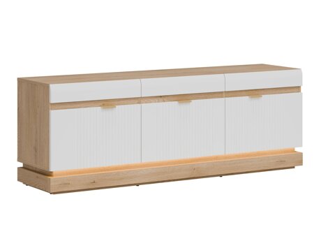TV-meubel Teselbu 100 (Wit + Torro Eik)