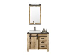 Badkamerset Cirtale 136 (Verouderd hout + Antraciet)