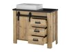 Badkamerset Cirtale 136 (Verouderd hout + Antraciet)