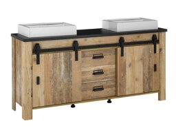 Staand badkamermeubel voor een wastafel Cirtale 134 (Verouderd hout + Antraciet)