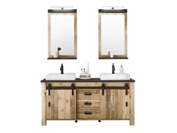 Badkamerset Cirtale 137 (Verouderd hout + Antraciet)