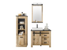 Badkamerset Cirtale 138 (Verouderd hout + Antraciet)