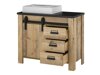 Badkamerset Cirtale 138 (Verouderd hout + Antraciet)