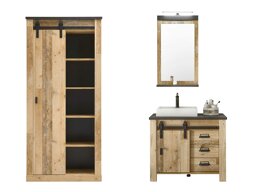 Badkamerset Cirtale 139 (Verouderd hout + Antraciet)