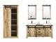 Badkamerset Cirtale 140 (Verouderd hout + Antraciet)