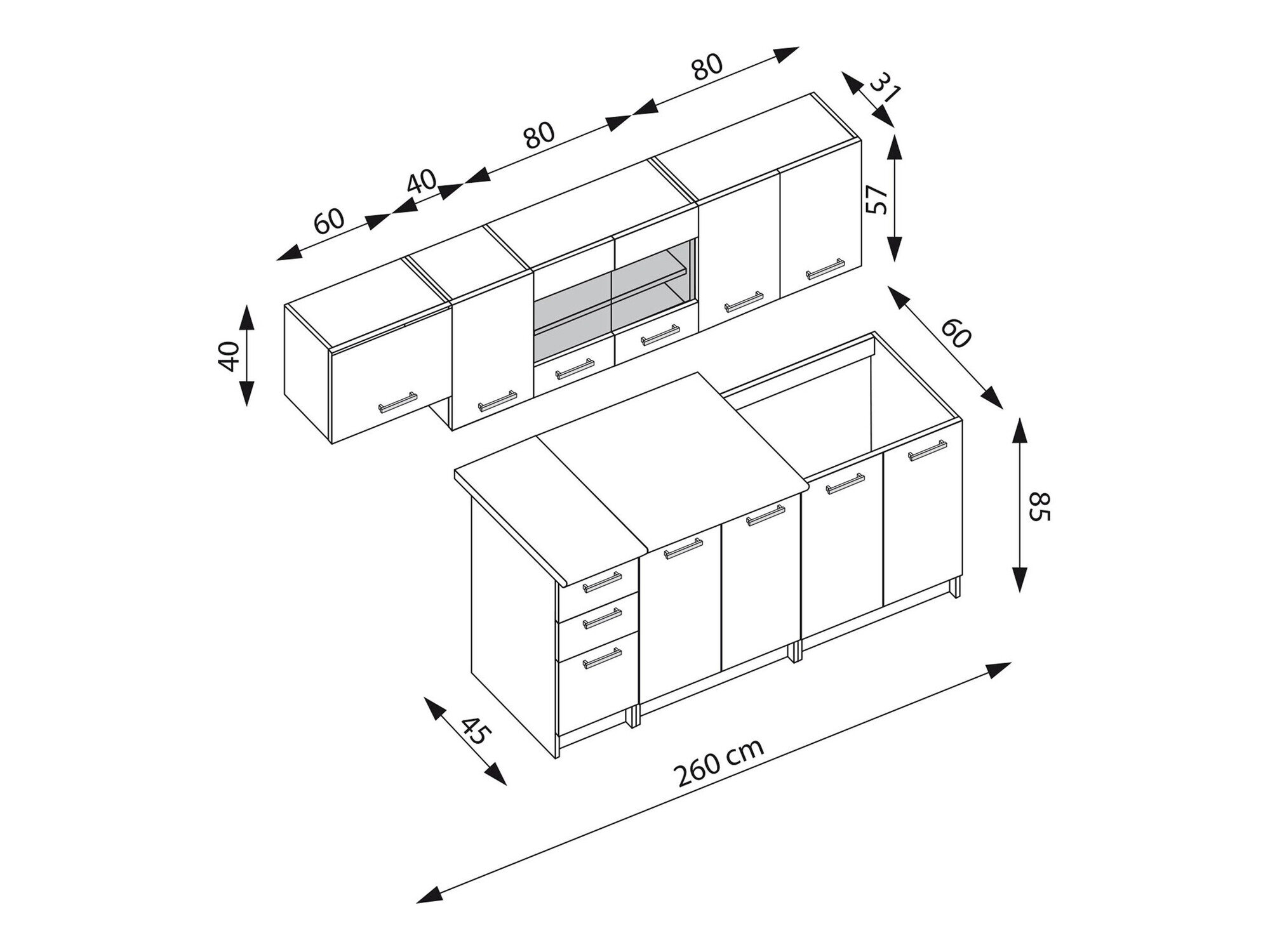 Køkkensæt Houston 1182 (Kashmir + Egetræ)
