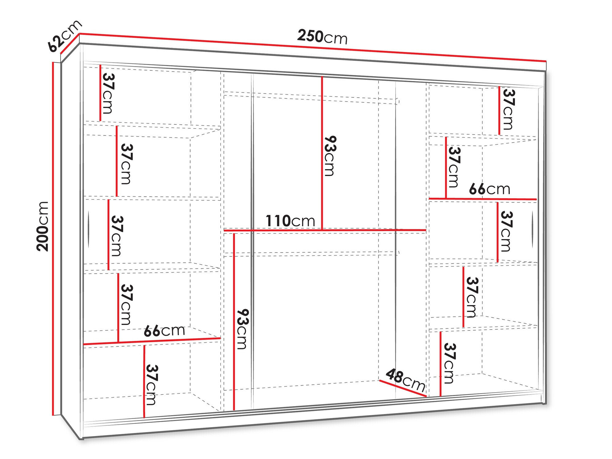 Garderobeskab Hartford 497 (Sort)