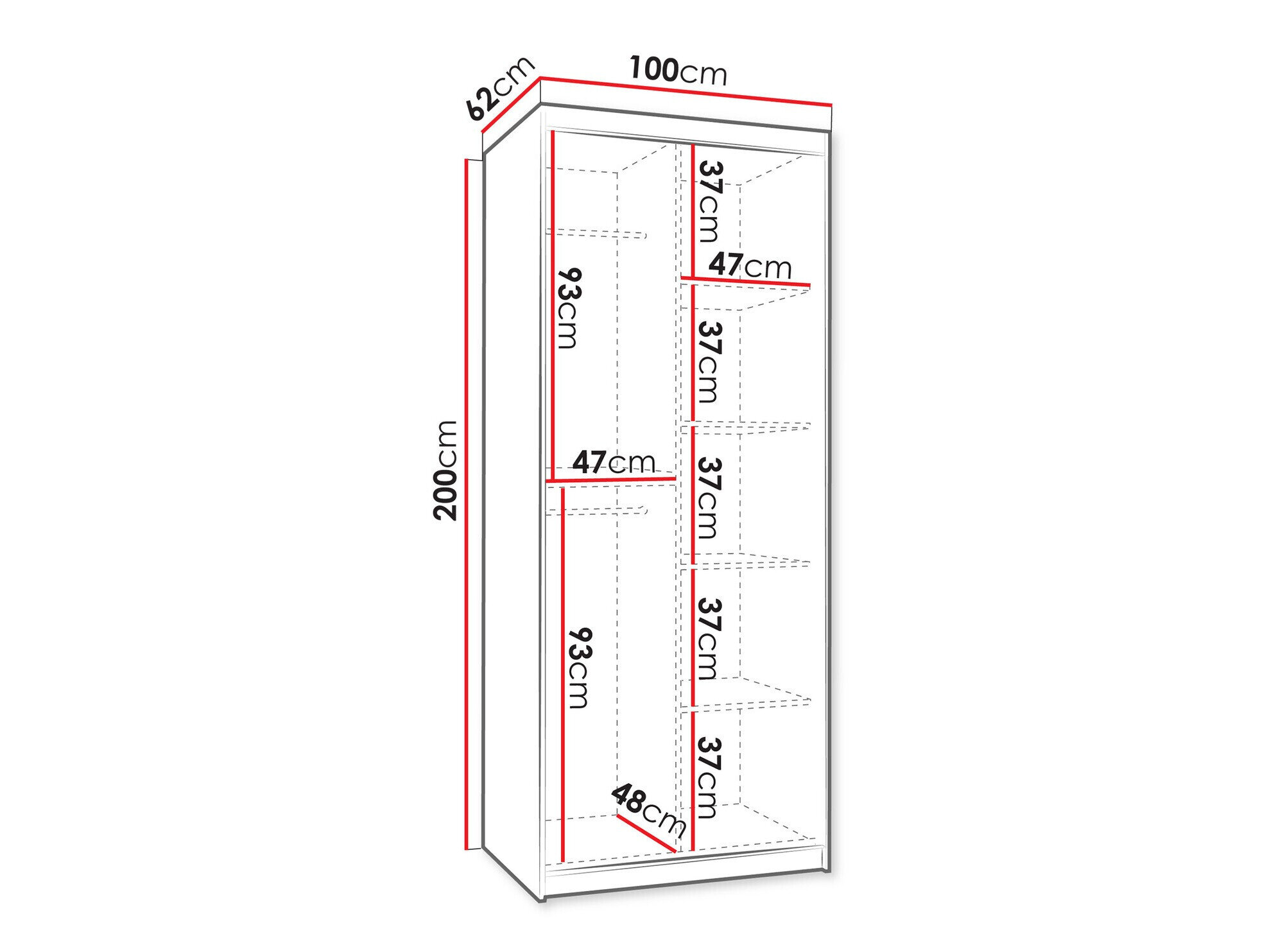 Garderobeskab Hartford 498 (Sort)