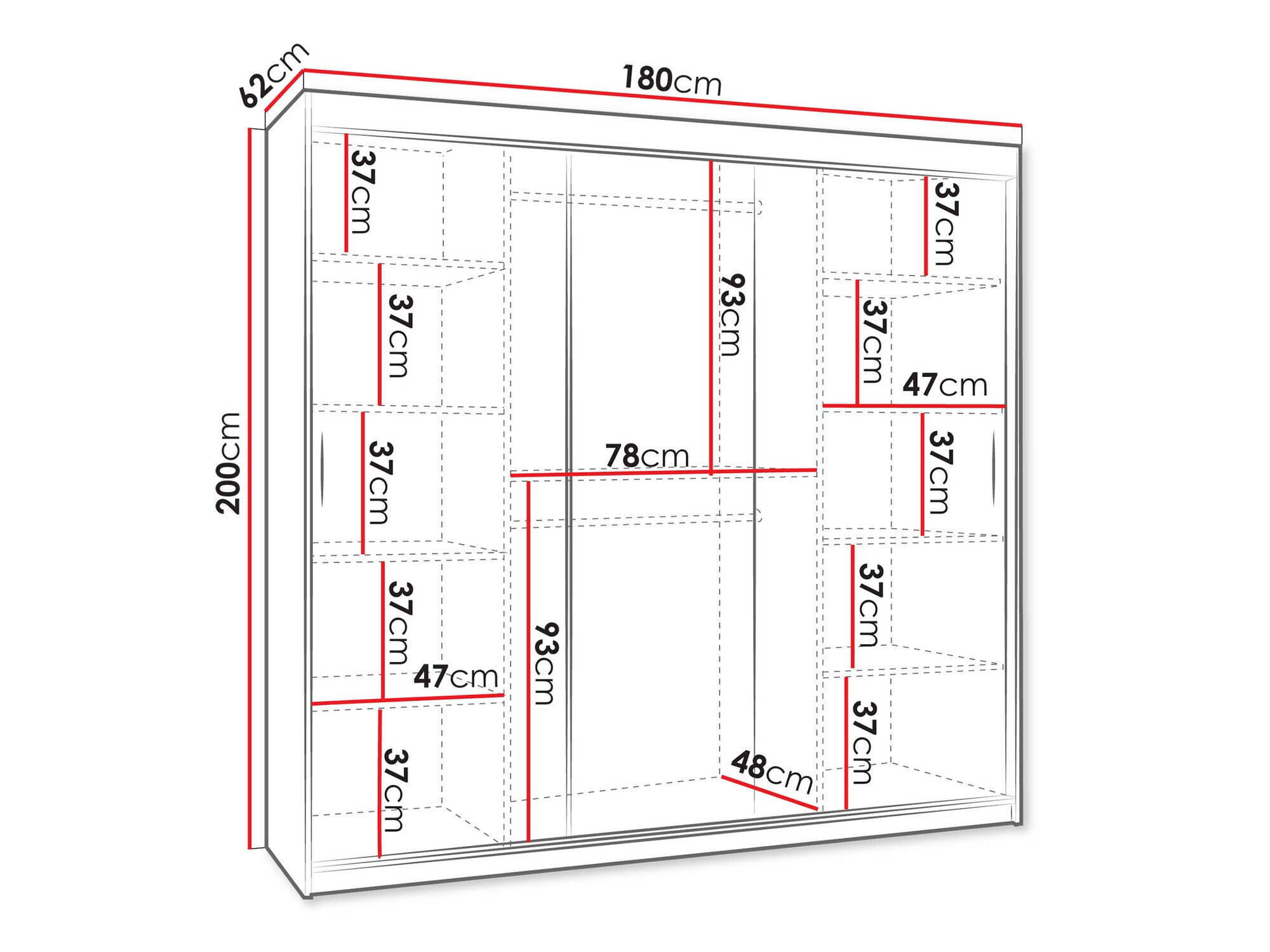 Garderobeskab Hartford 500 (Hvid)
