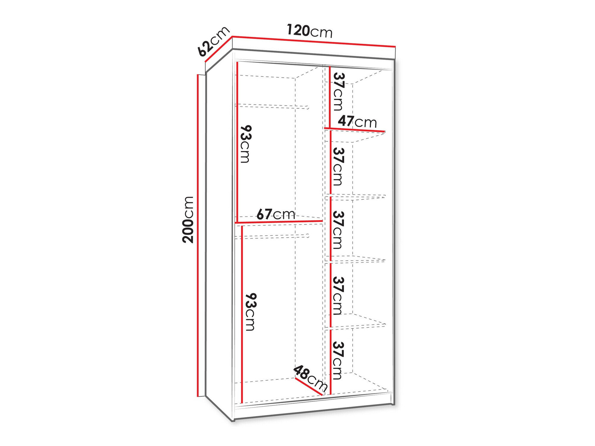 Garderobeskab Hartford 501 (Sort)