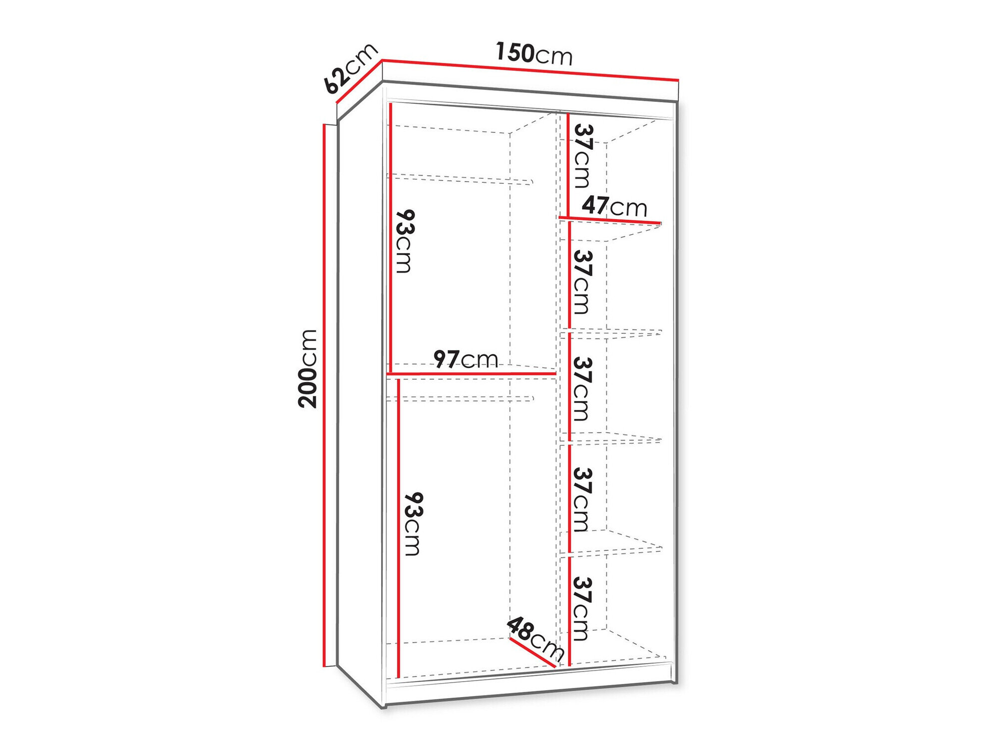 Garderobeskab Hartford 503 (Sort)