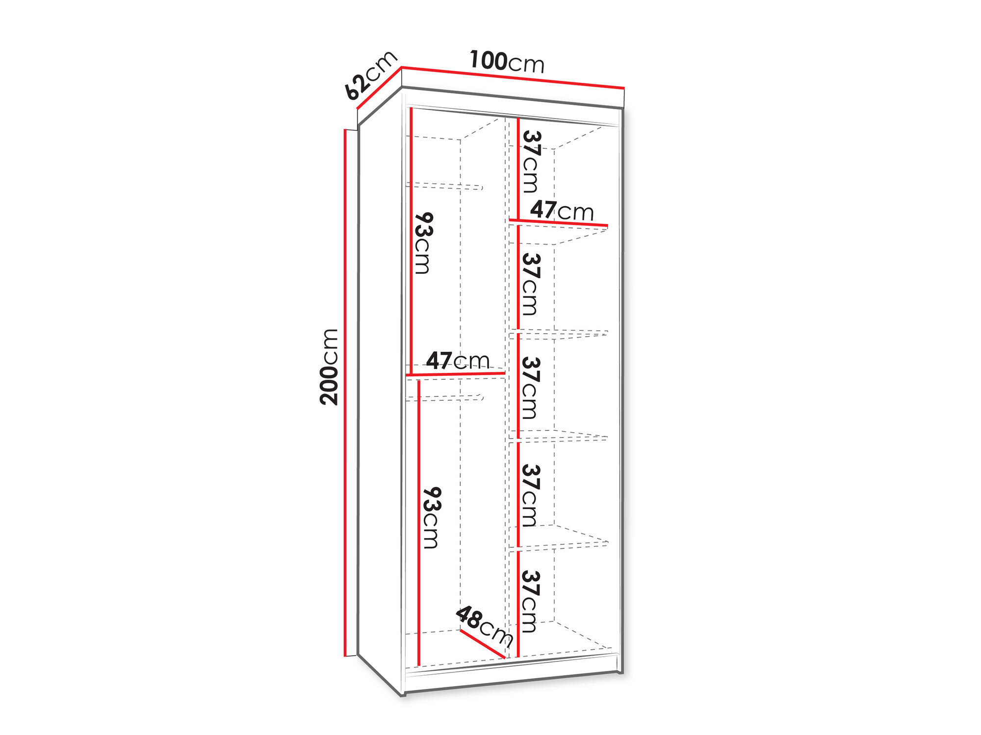 Garderobeskab Hartford 505 (Sort)