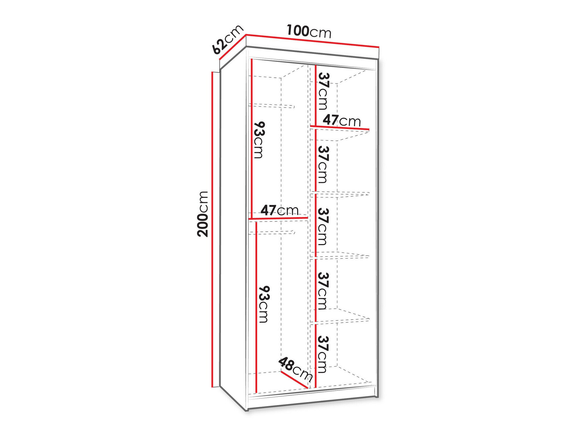 Kledingkast Hartford 498 (Wit)