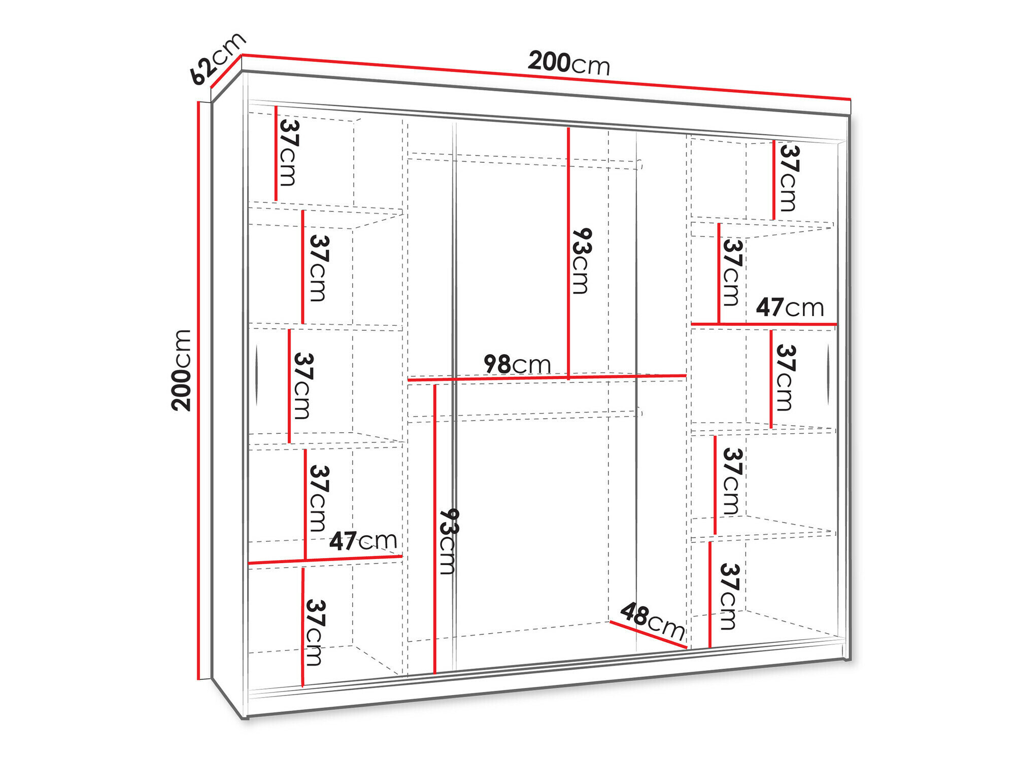 Garderobeskab Hartford 507 (Sort)