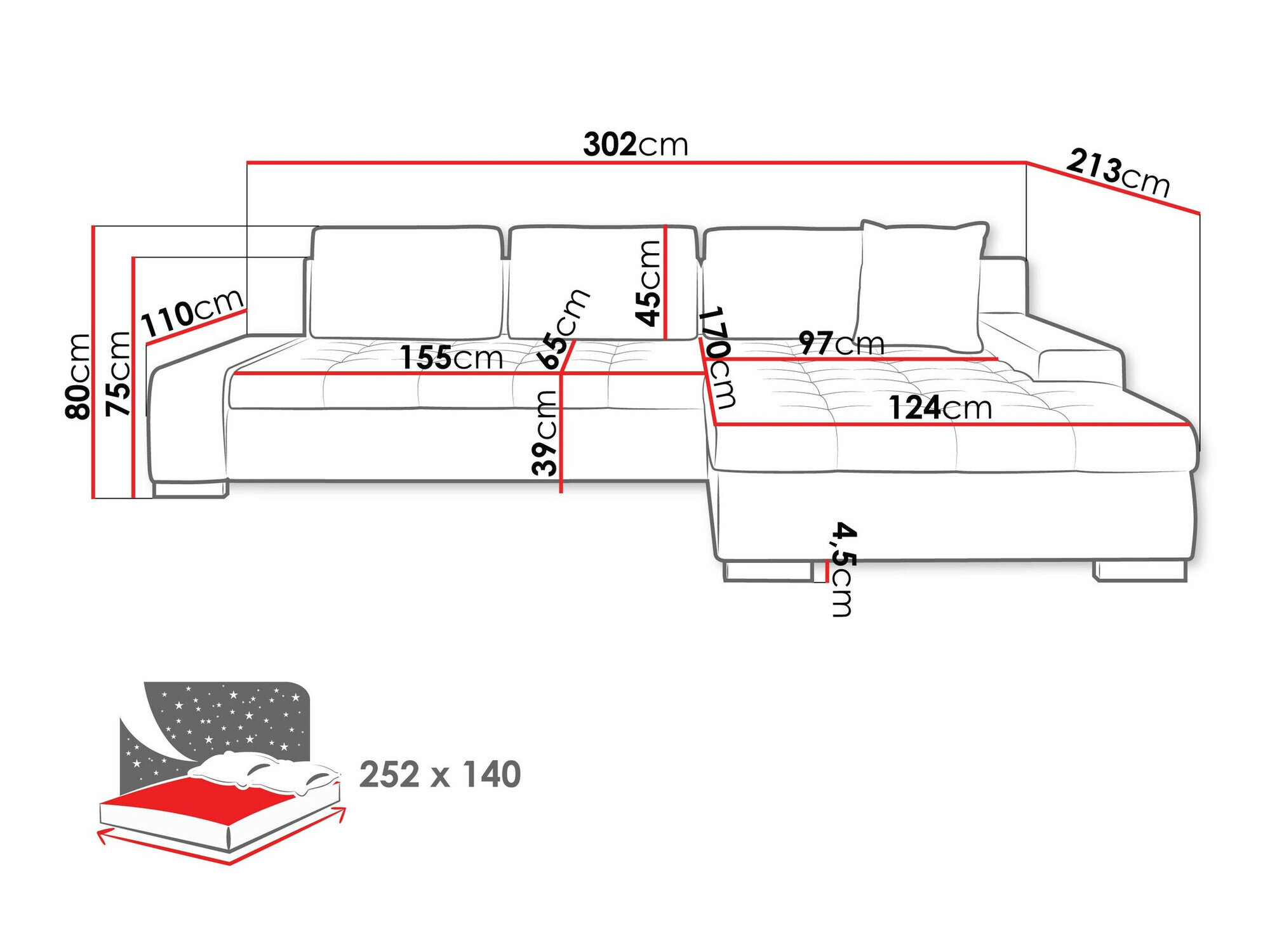 Hjørnesofa Comfivo Nitor II (Clara 215.02)