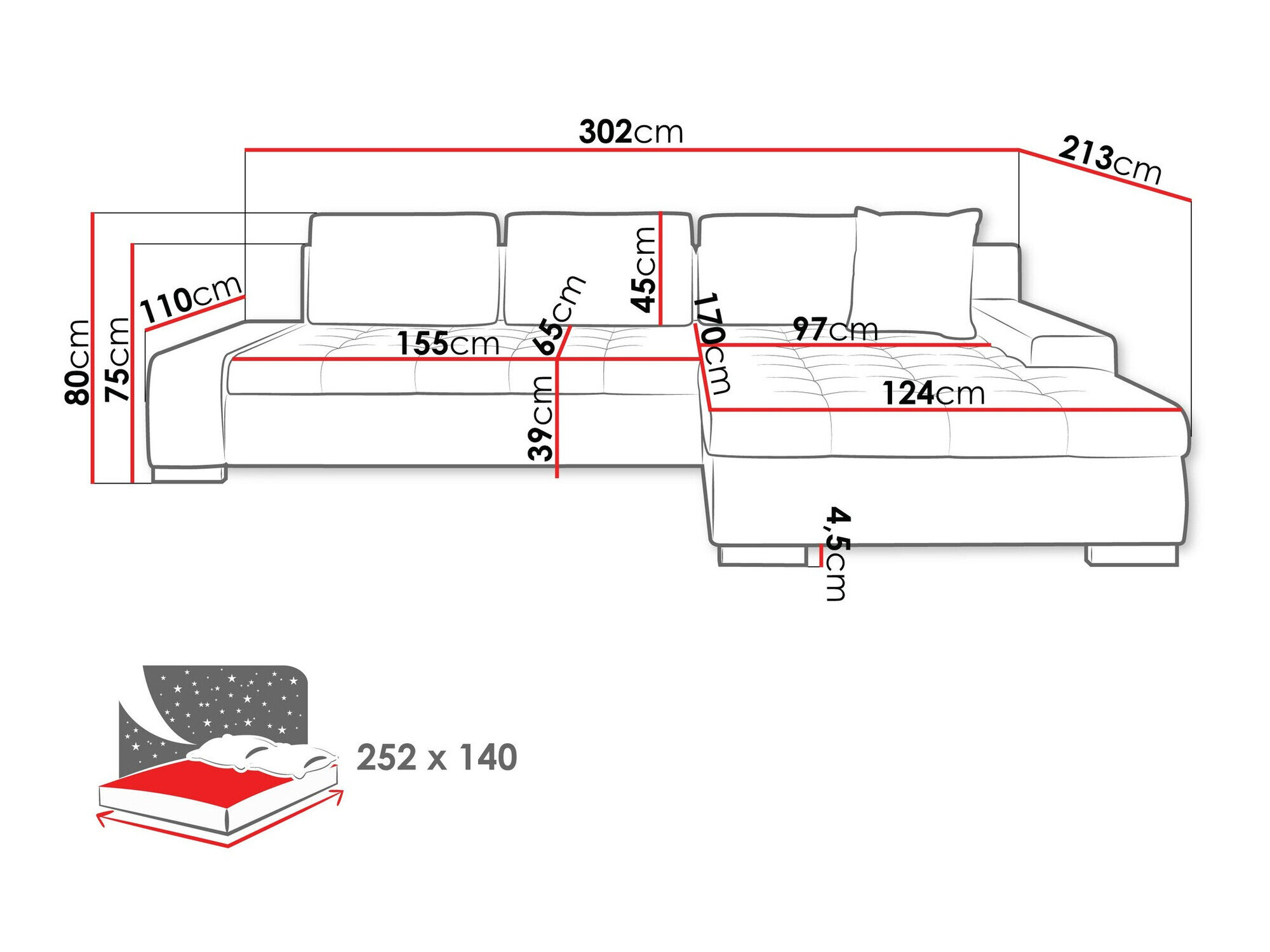 Hjørnesofa Comfivo Nitor II (Coral 45)