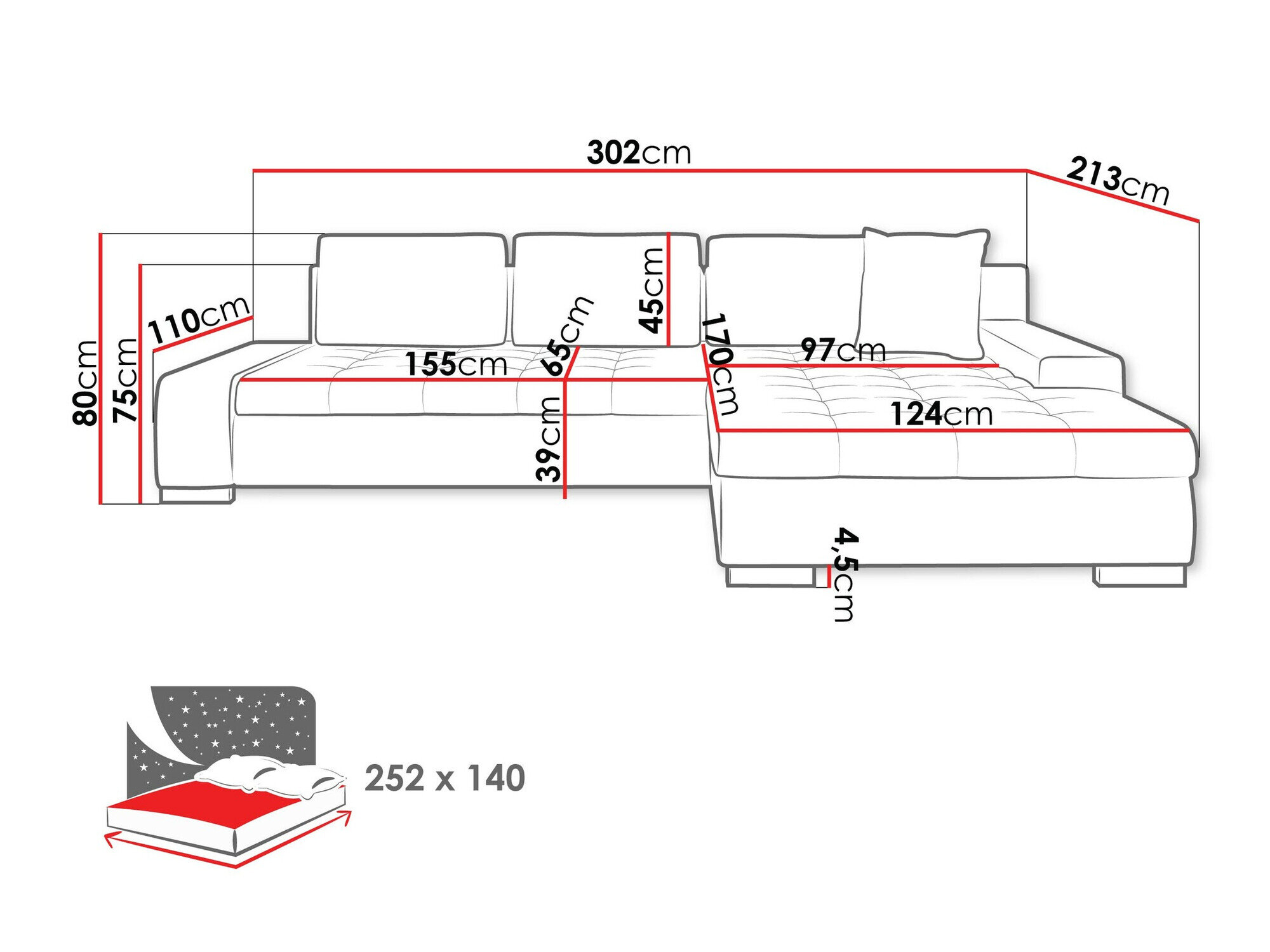 Hjørnesofa Comfivo Nitor II (Coral 50)