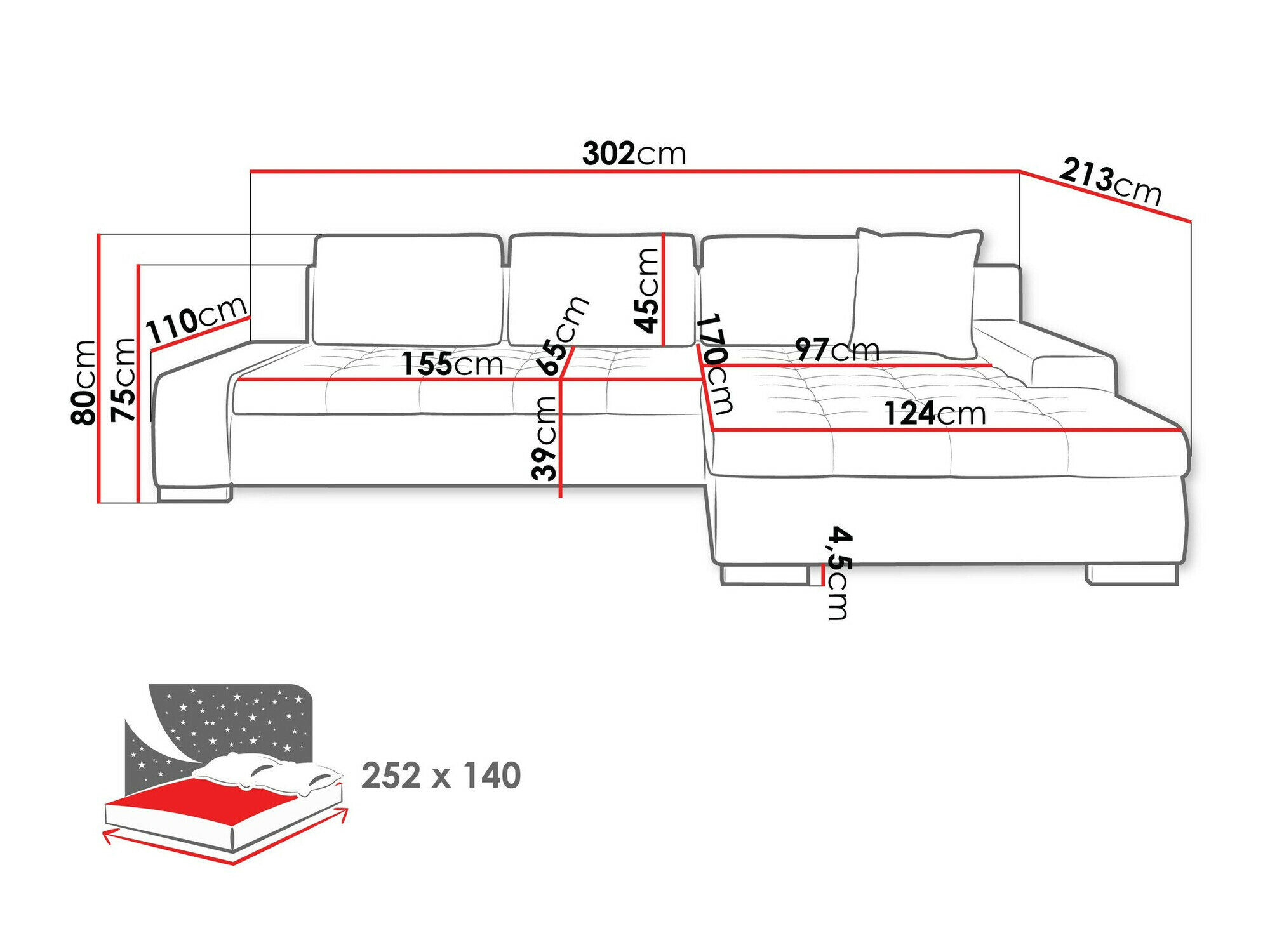 Hjørnesofa Comfivo Nitor II (Coral 70)
