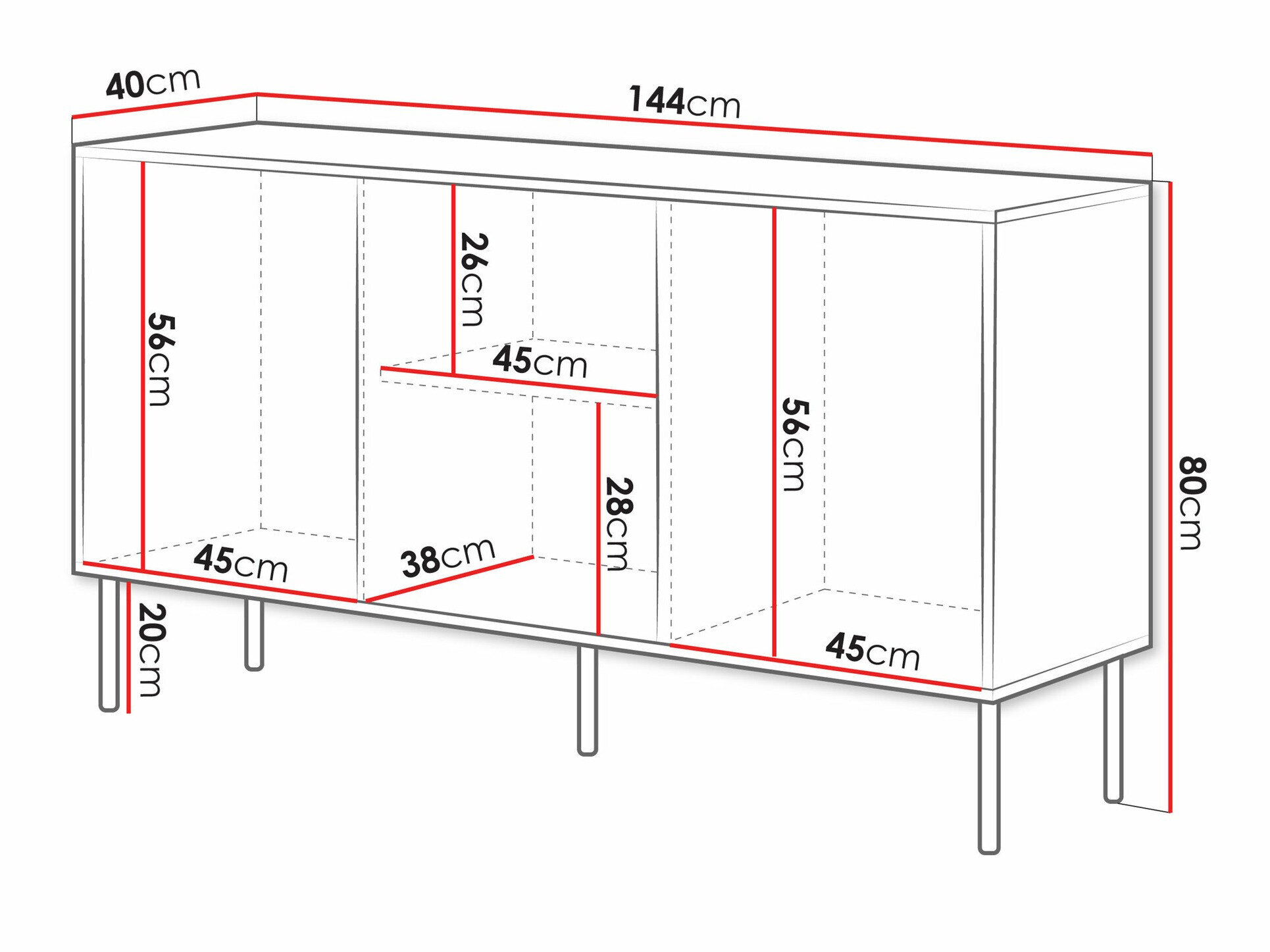 Dressoir Monevare 100 (Wotan eik + Kasjmier)