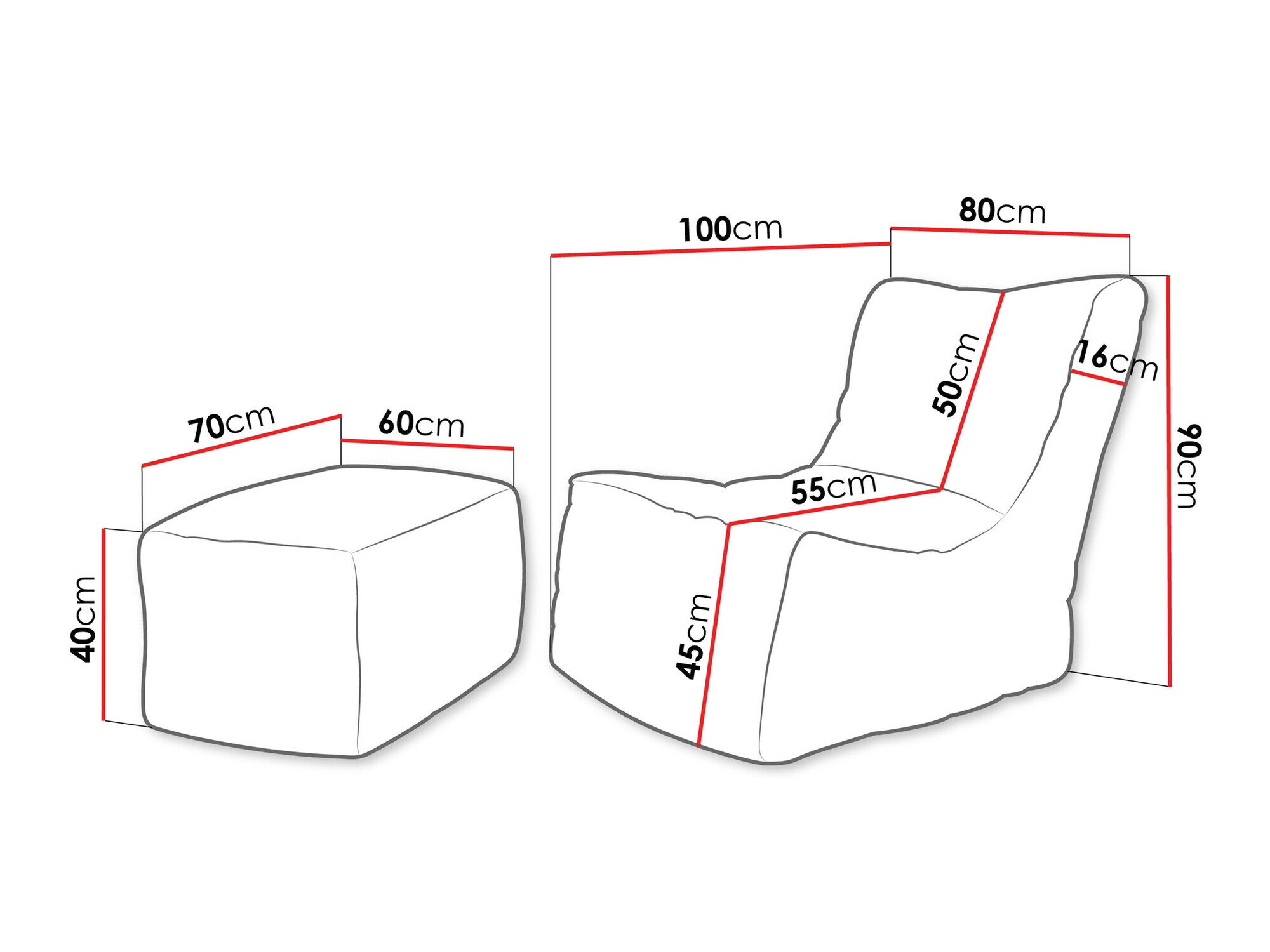 Sækkestol Rockford 104 (Poso 43)