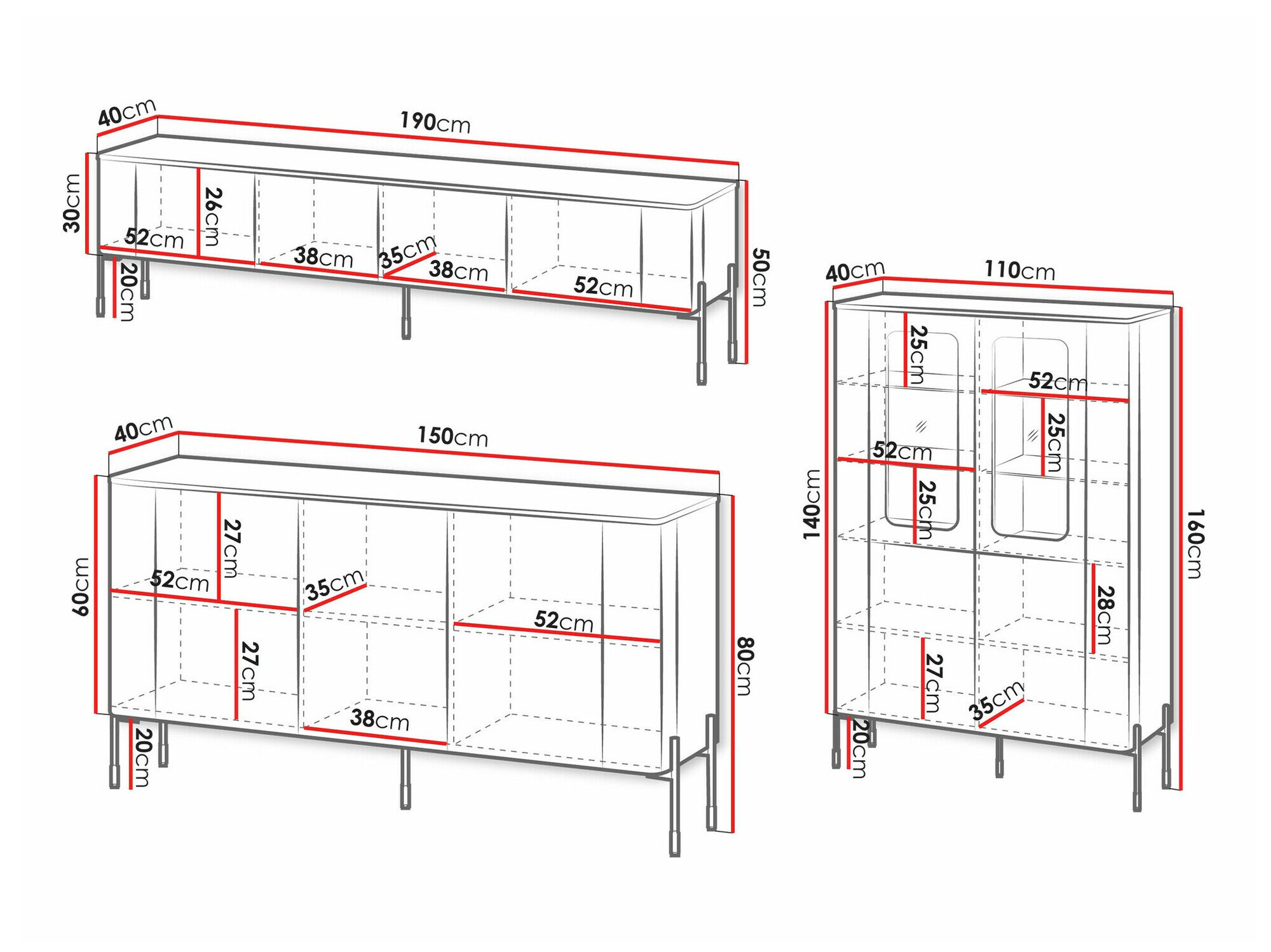 Stuemøbelsæt Nobilitas (Sort)