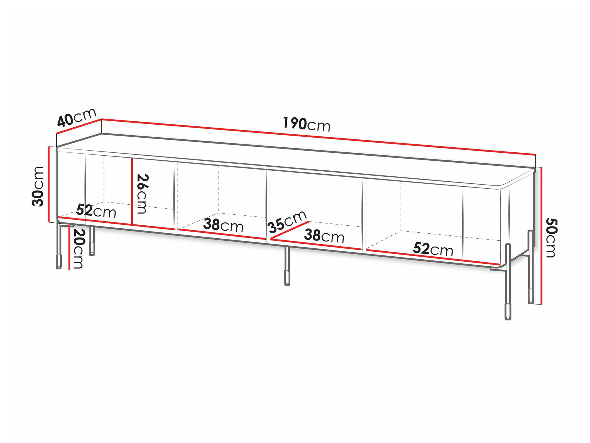 TV-bord Nobilitas (Hvid)