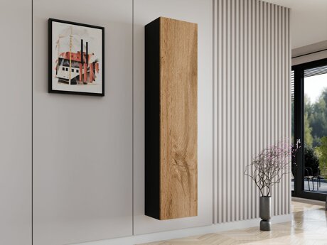 Wandplank Vilrin II (Zwart + Wotan eik)