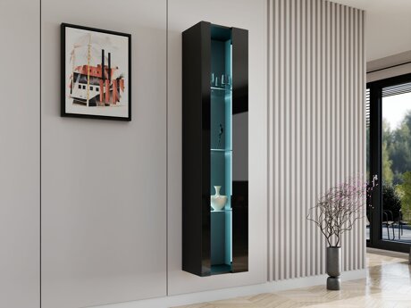 Wandplank Vilrin V (Zwart + Glanzend zwart)