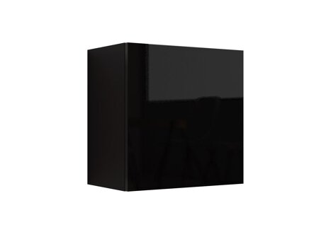 Armario de pared Vilrin I (Negro + Negro brillante)