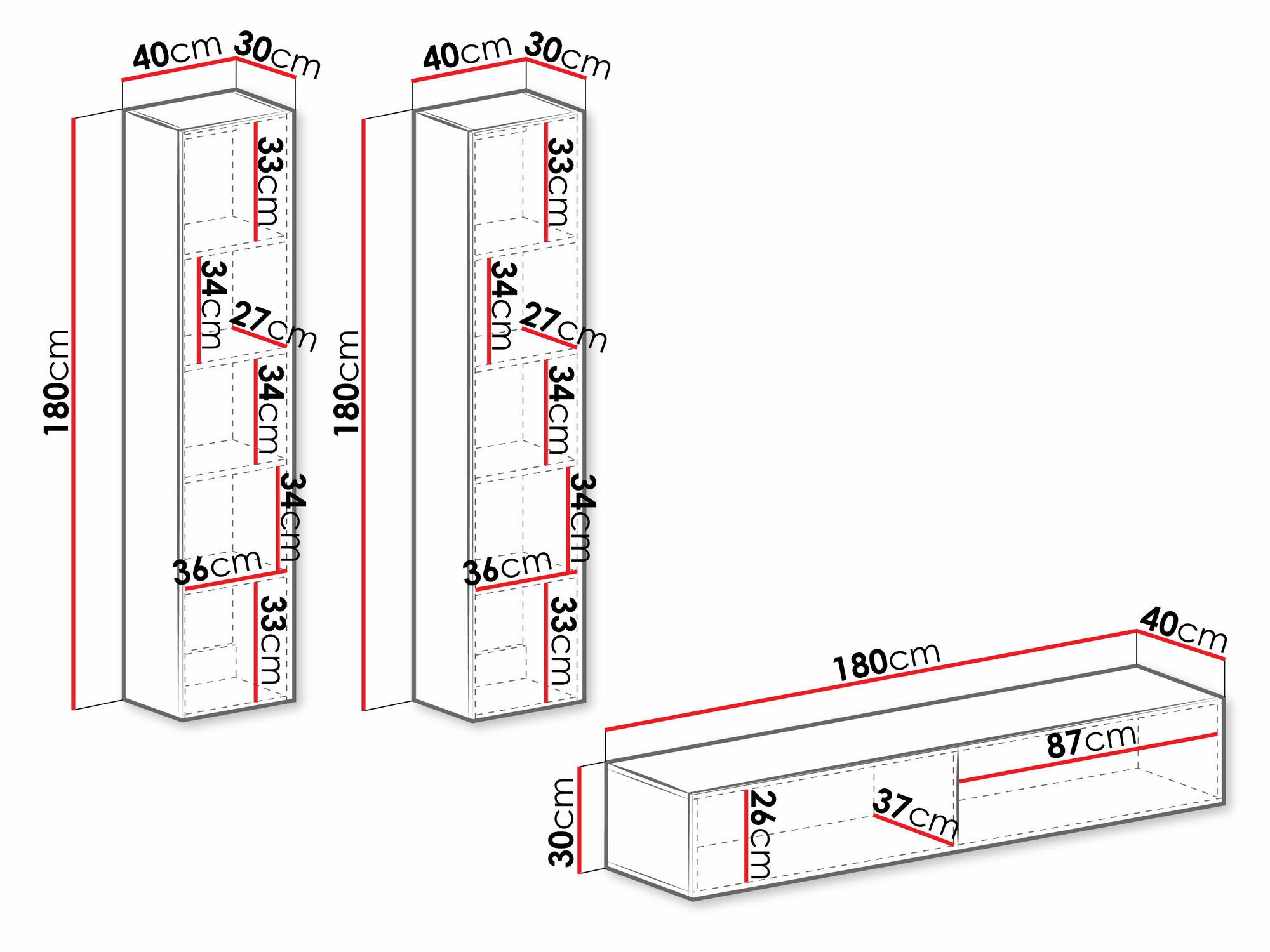 Stuemøbelsæt Vilrin II (Sort + Wotan eg)