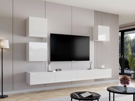 Stuemøbelsæt Vilrin III (Hvid + Glansfuld hvid)