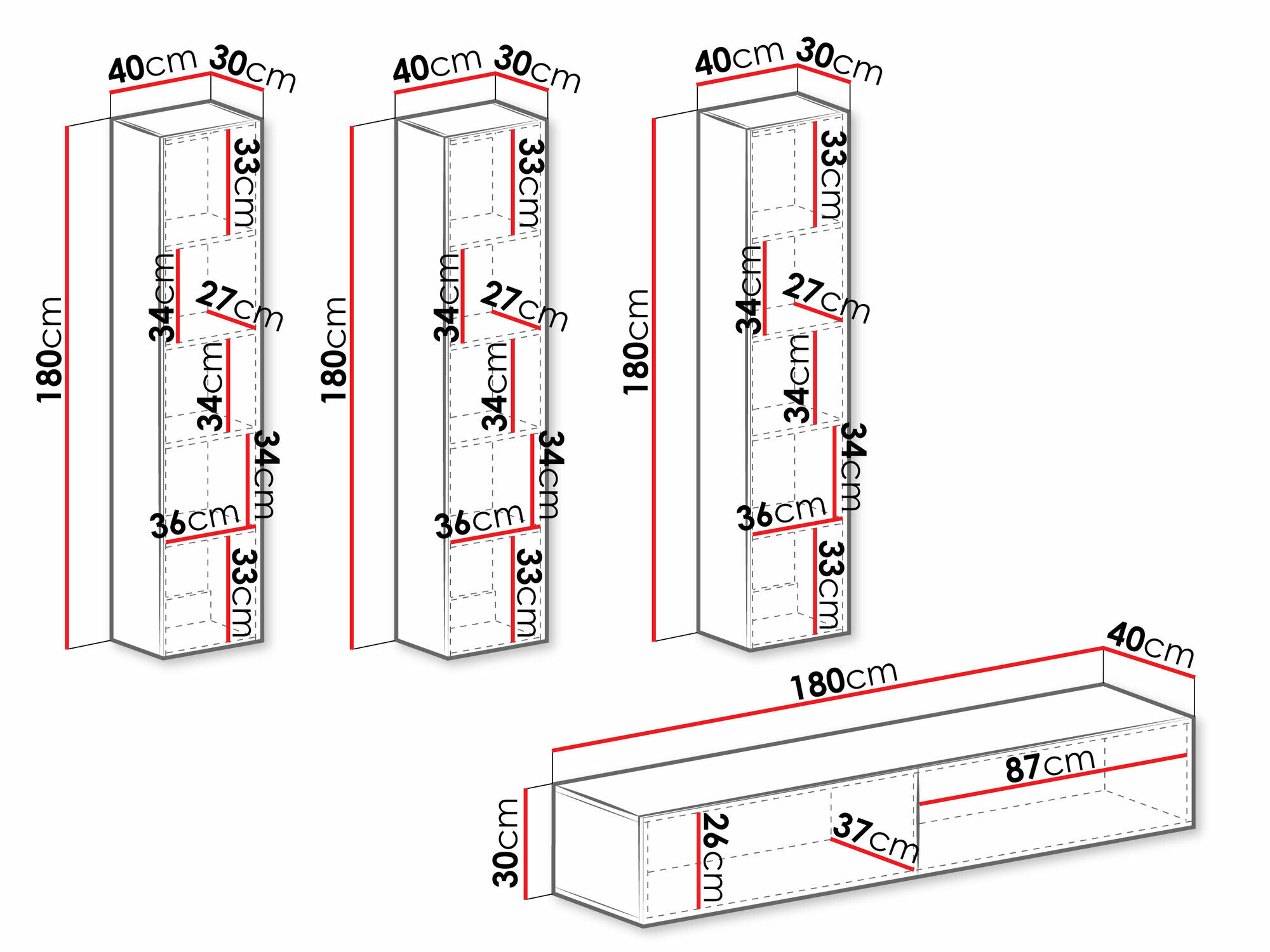 Stuemøbelsæt Vilrin (Sort + Blank sort)