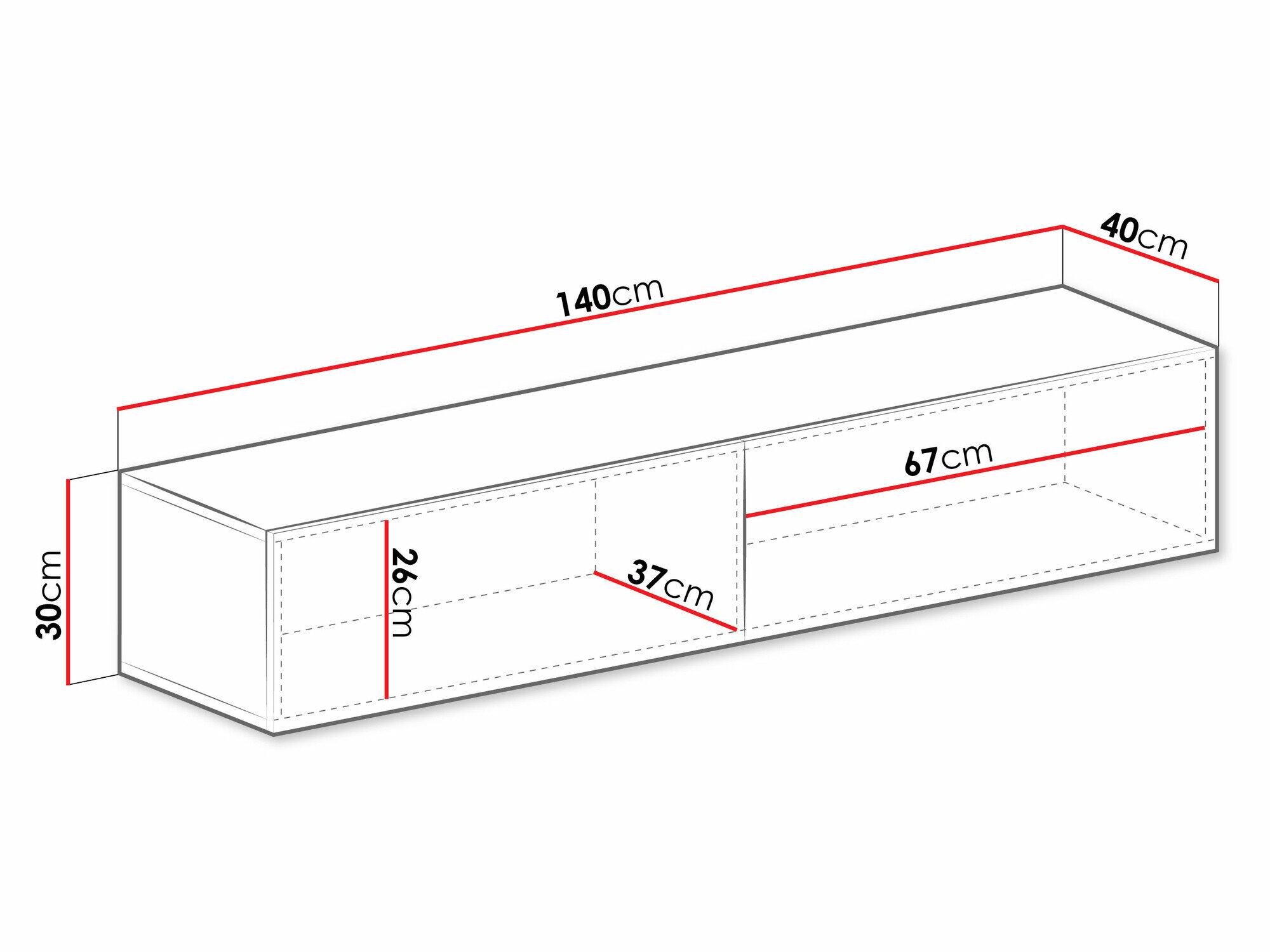 TV-bord Venenou 125 (Sort + Blank sort)