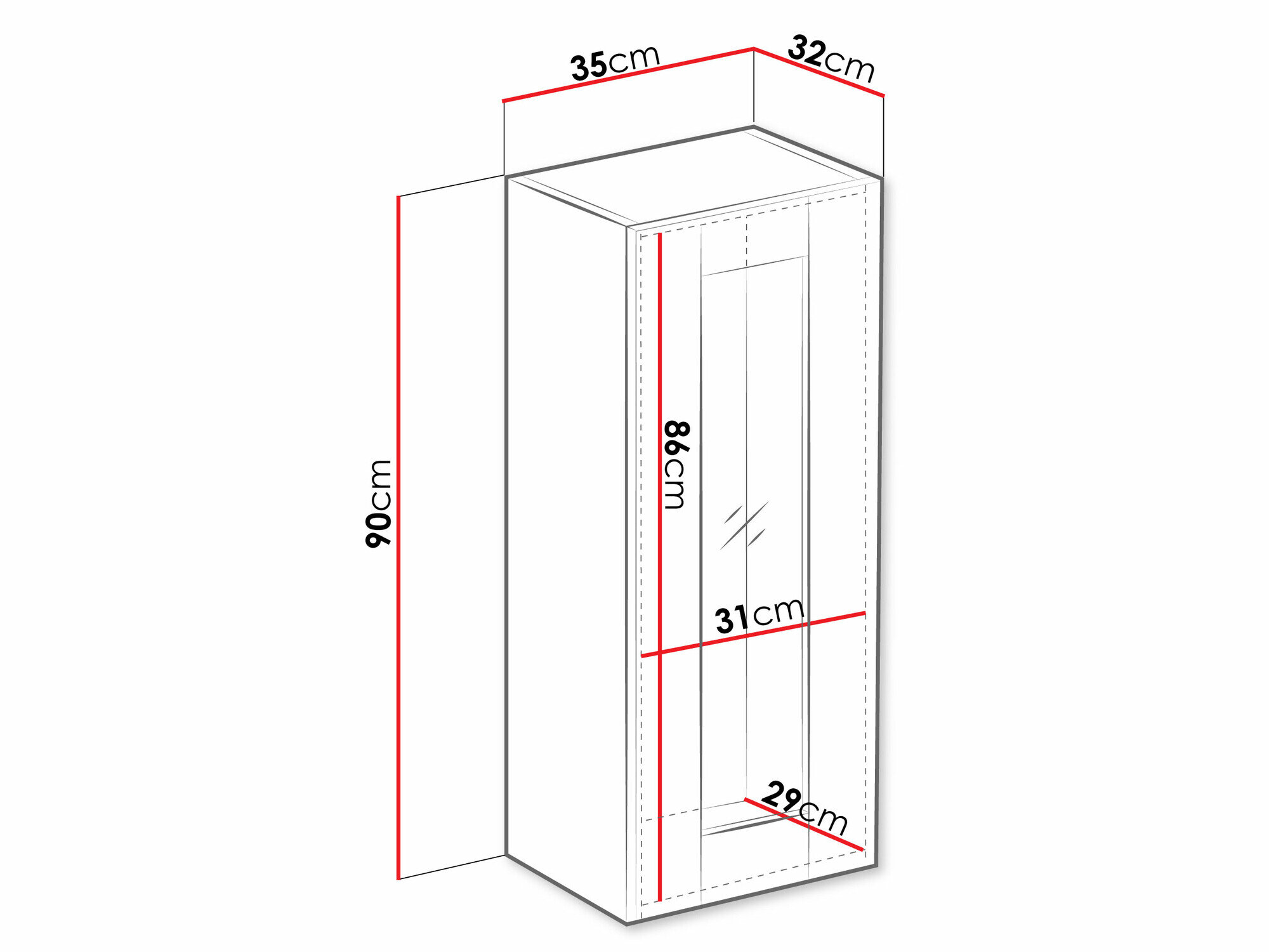Vægskab Vilrin VII (Sort + Wotan eg)