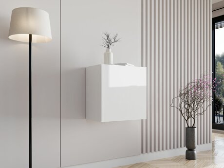 Wandkast Vilrin I (Wit + Glanzend wit)