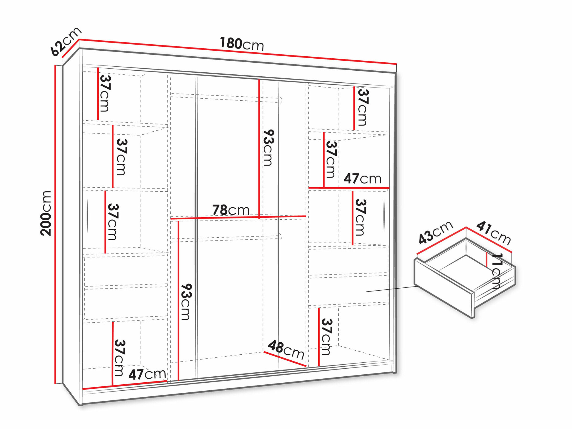 Garderobeskab Hartford 506 (Hvid)