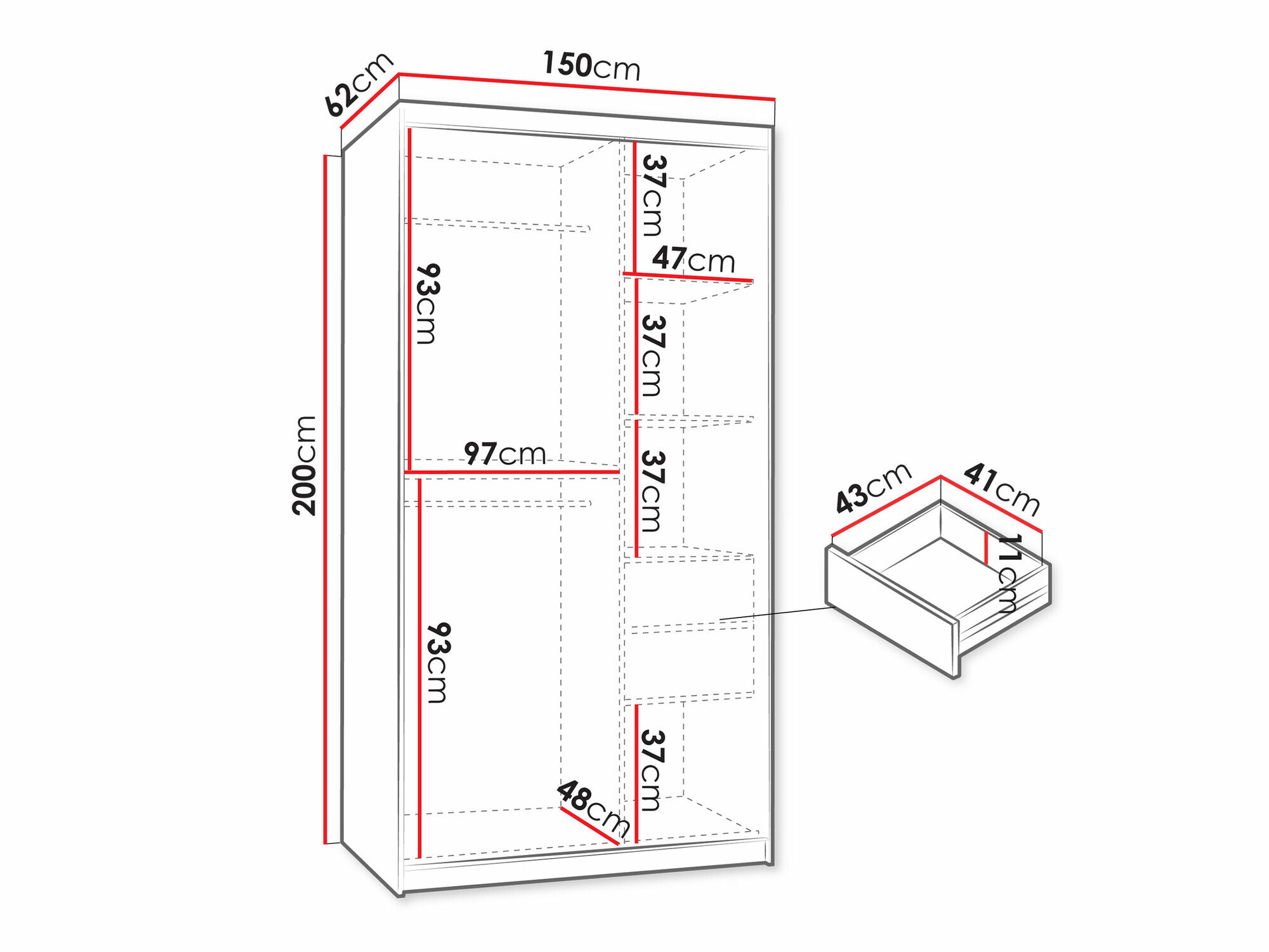 Gardróbszekrény Hartford 503 (Fehér)