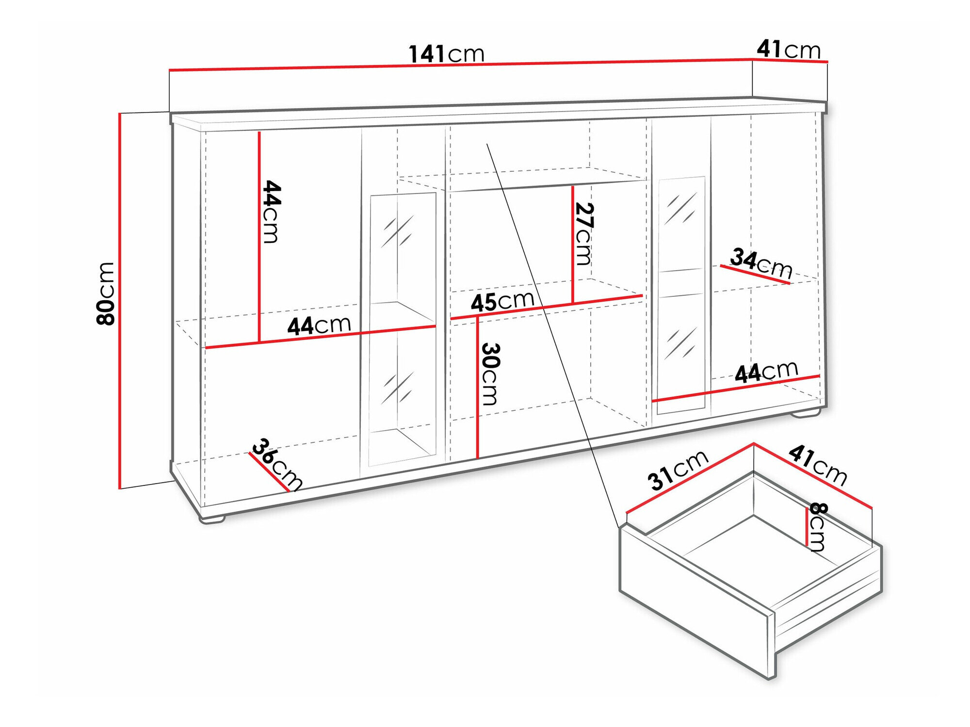Kommode Genio (Valnød)