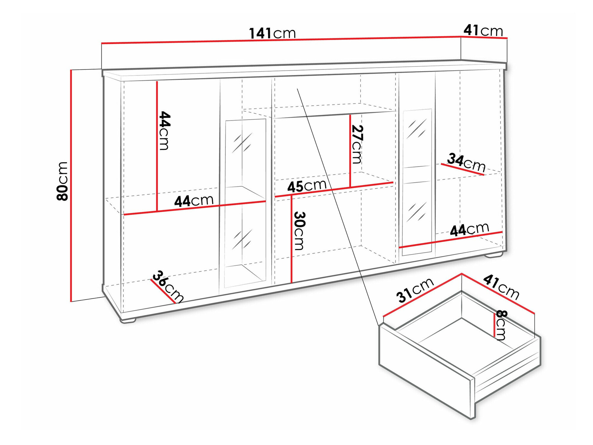 Kommode Tucson 114 (Hvid)