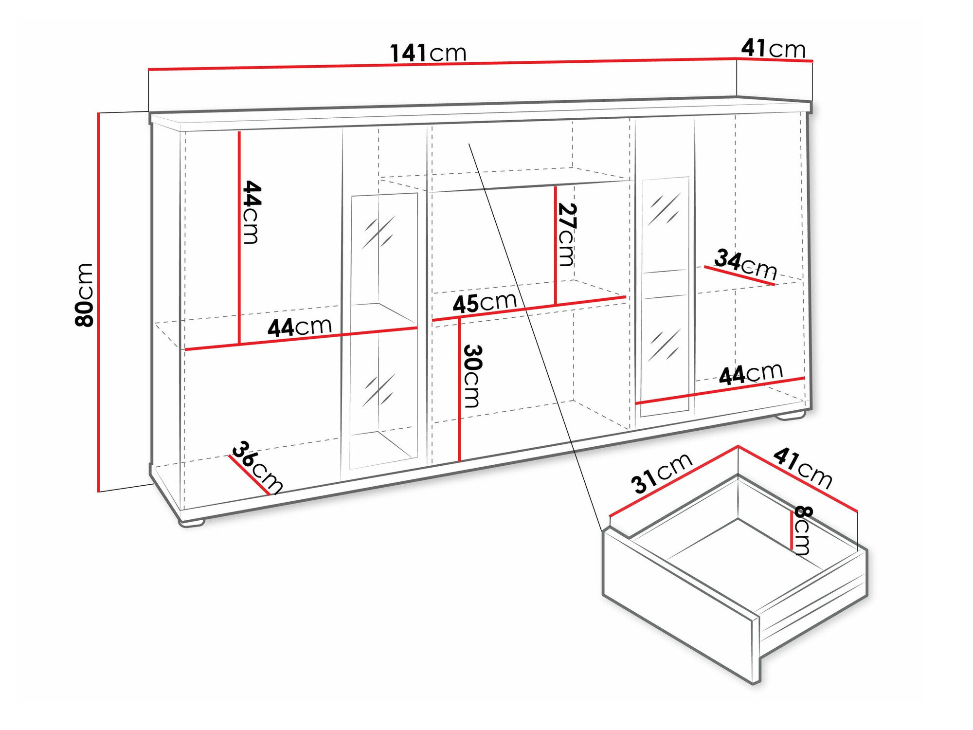 Kommode Tucson 114 (Hvid)