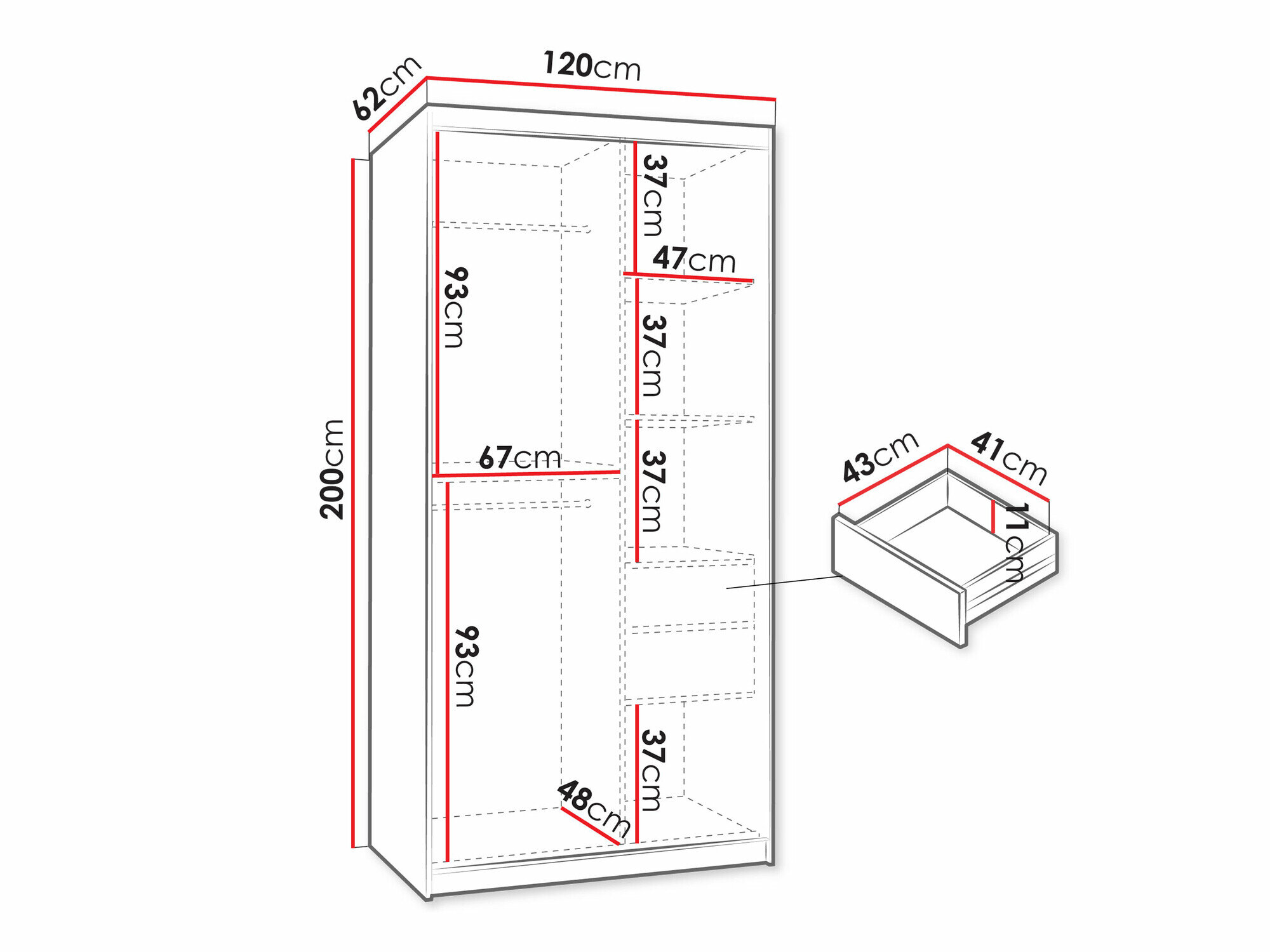 Garderobeskab Hartford 504 (Sort)
