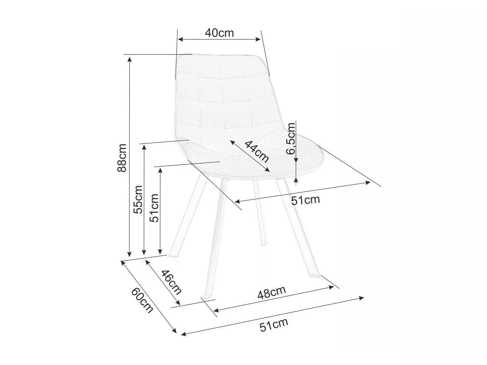 Stol Detroit 747 (Gul)