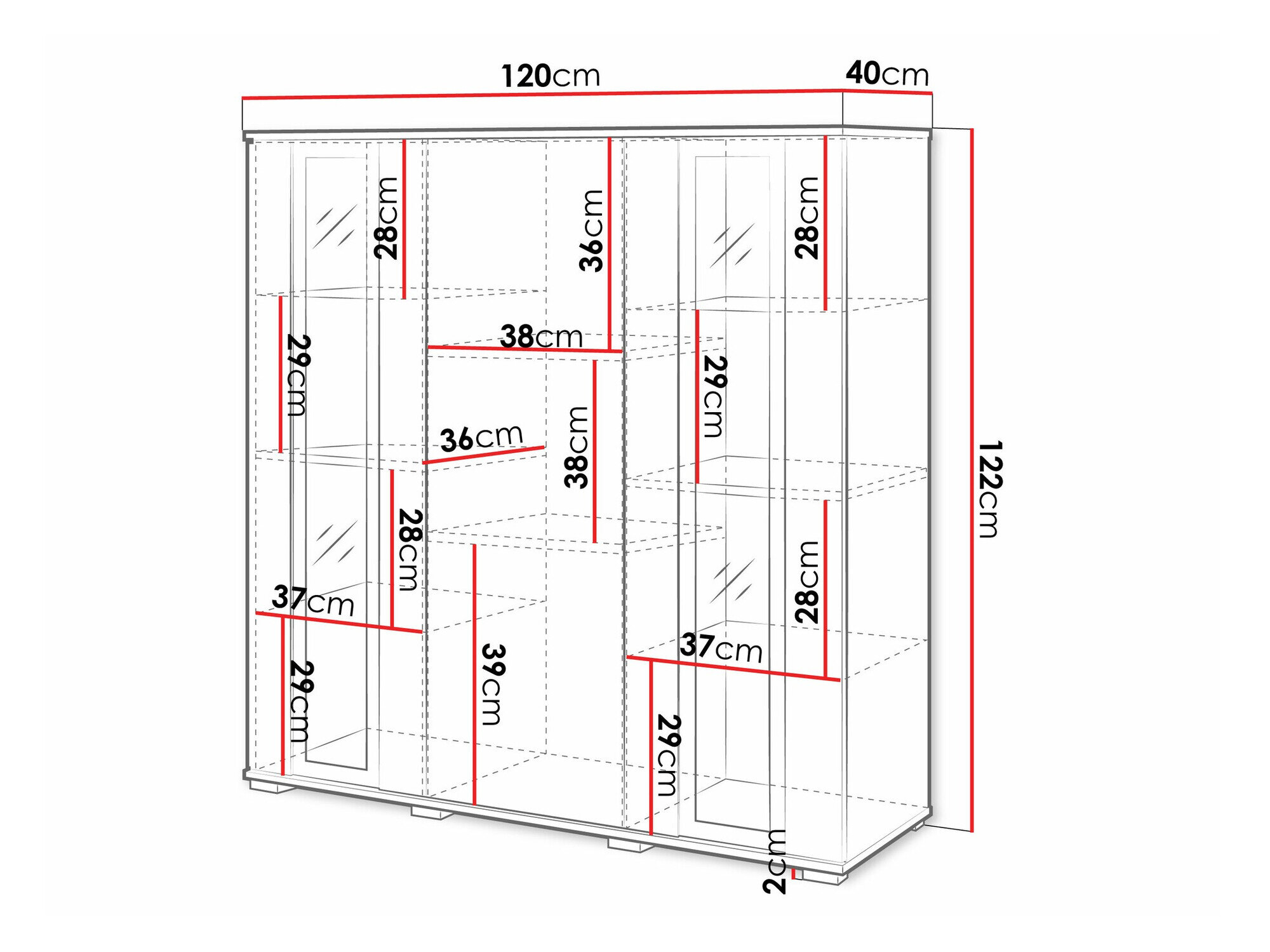 Dressoir Torcame 100 (Wit + Glanzend wit)