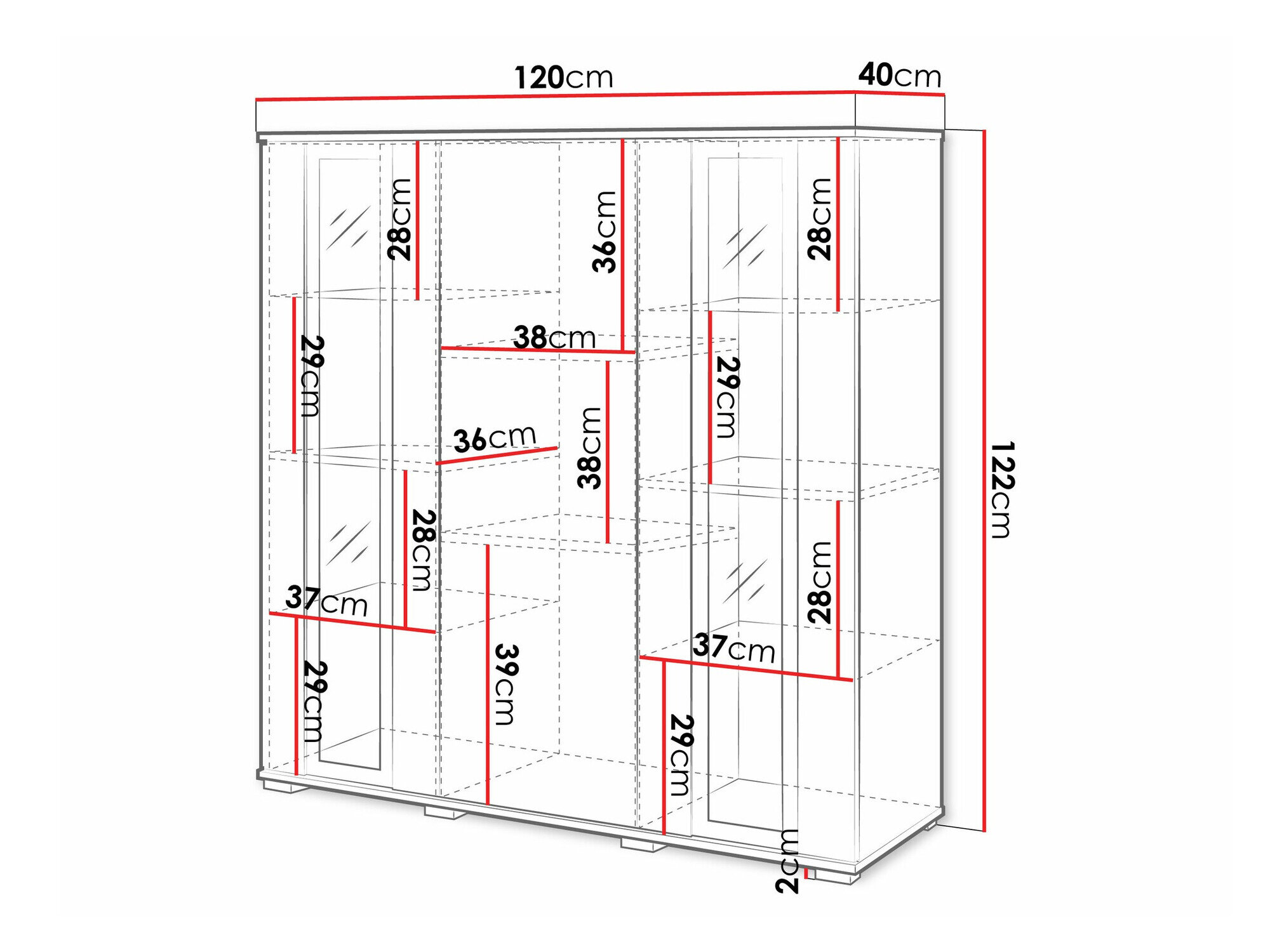 Dressoir Torcame 100 (Wit + Glanzend wit)