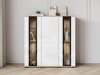 Dressoir Torcame 100 (Wotan eik + Glanzend wit)
