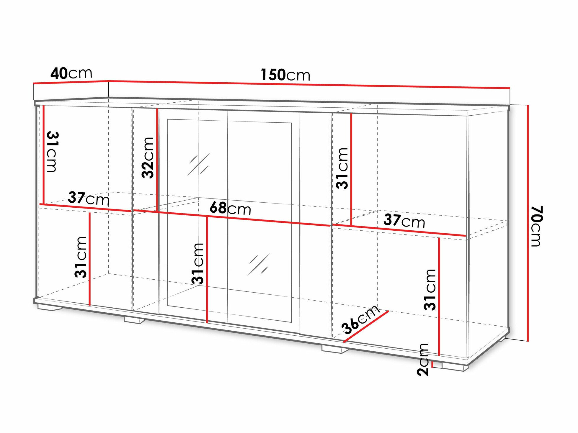 Dressoir Torcame 102 (Wotan eik)
