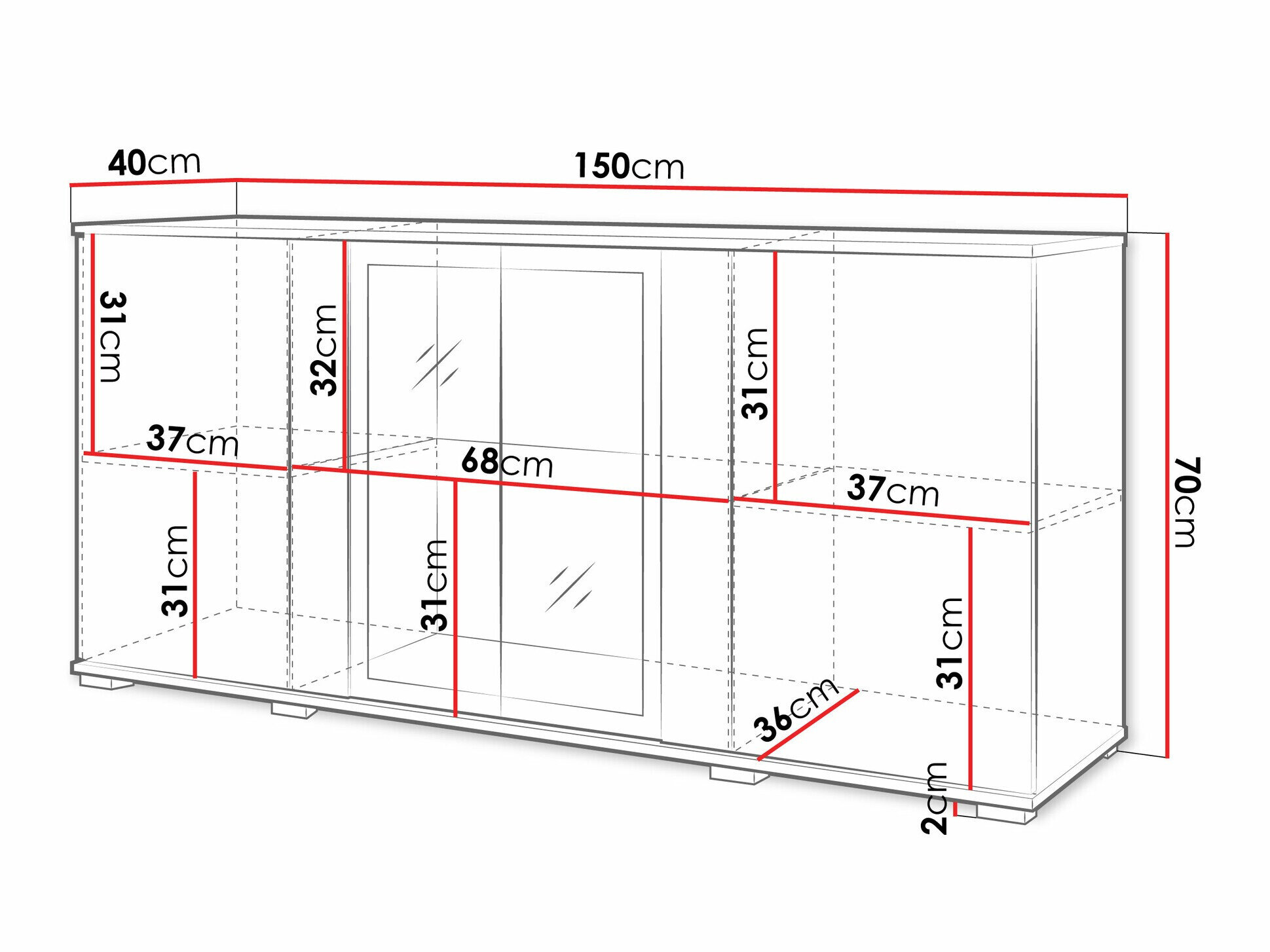 Dressoir Torcame 102 (Zwart)